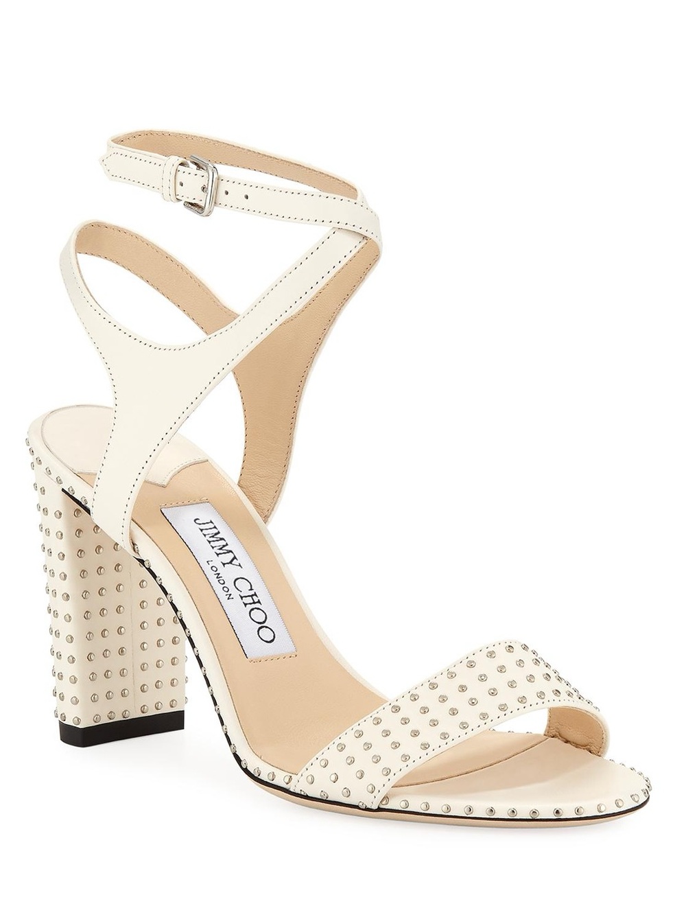 Jimmy Choo Ellison 85MM Stud-Embellished Block Heel Sandals